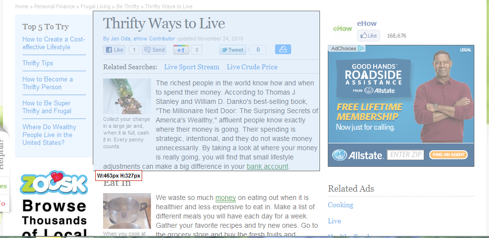 eHow's Text Area Width eHow's Text Width