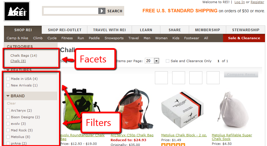 Considerations for Facets and Filters in eCommerce