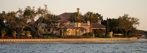 beautiful house by river